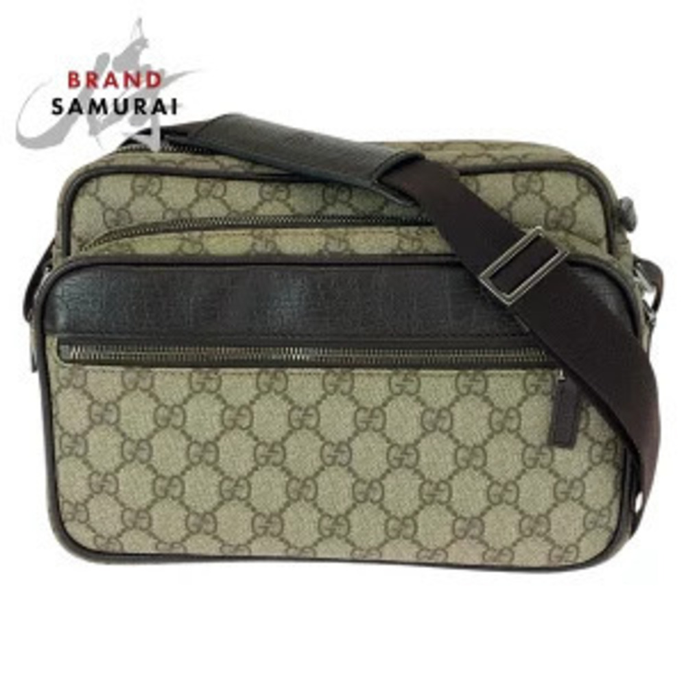 Gucci GG Plus Shoulder Bag Messenger Brown Supreme Leather